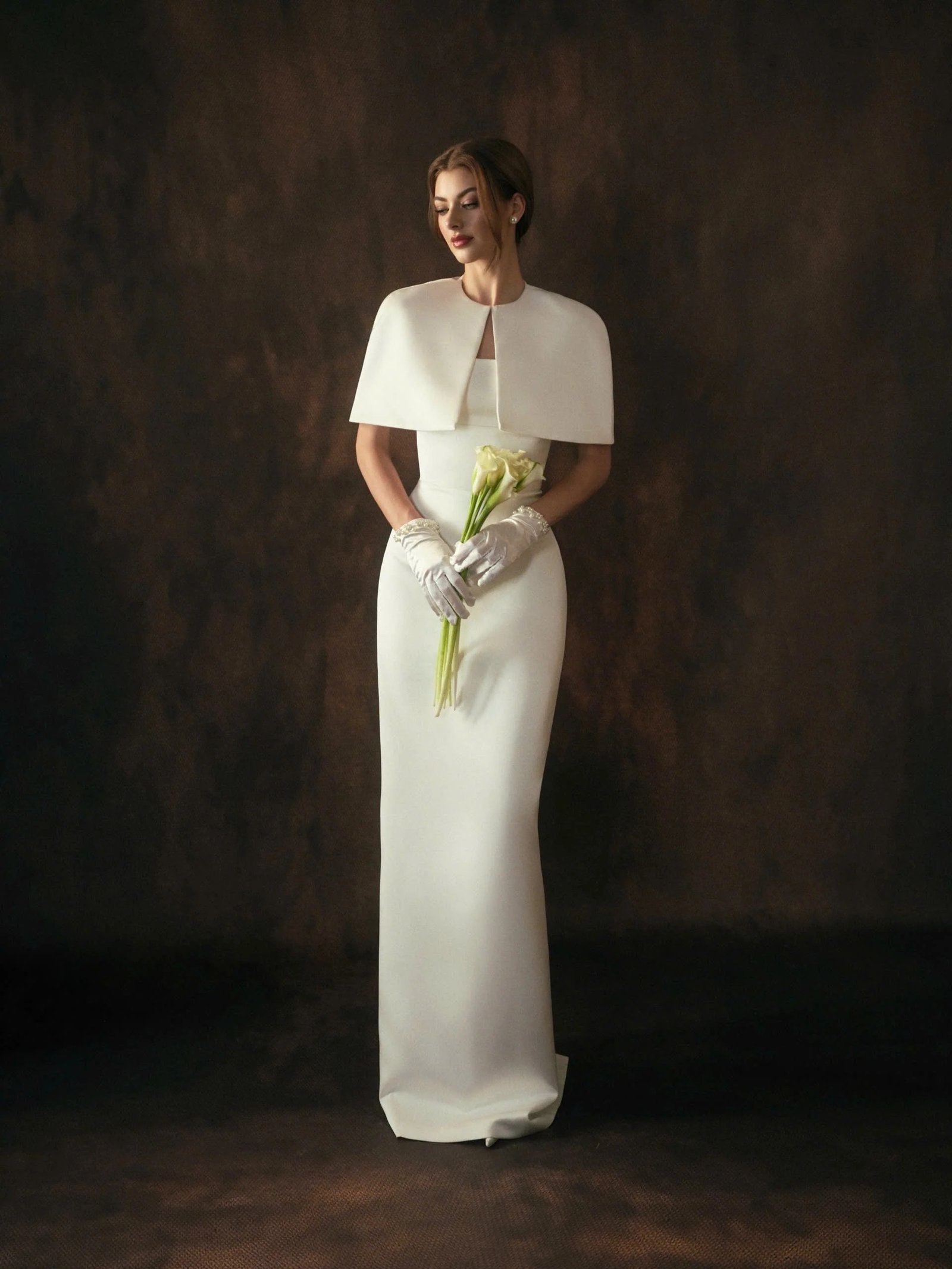 Minimalist Royal Cape Gown